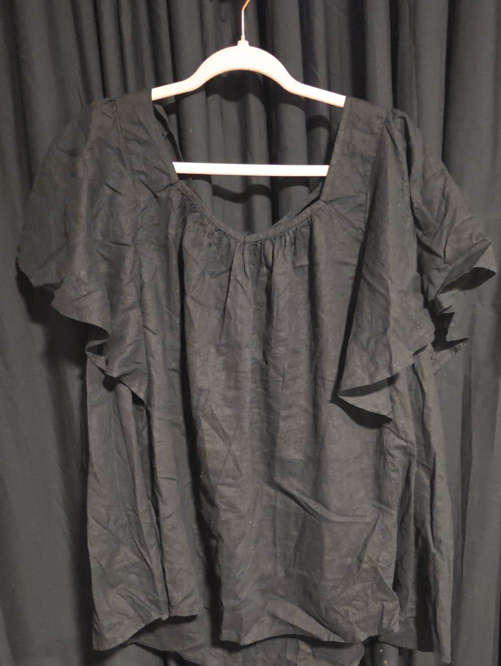 Old Navy Black Ruffle Sleeve Tunic Top